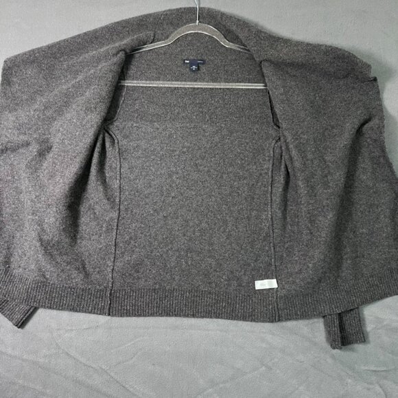 Gap 100% Cashmere Cardigan Cascade Neckline Open Front XS Grey - Picture 4 of 6